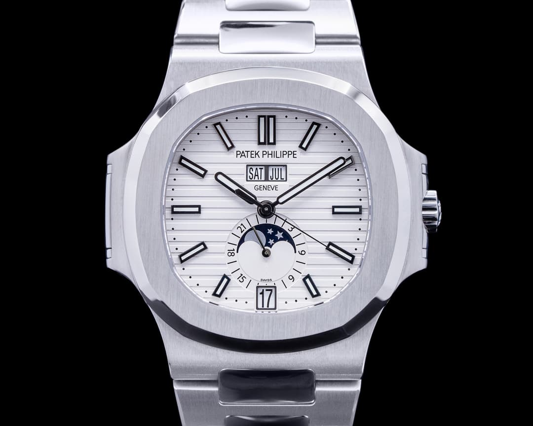 Patek Philippe Nautilus Annual Calendar 5726 Moon White Dial SS 