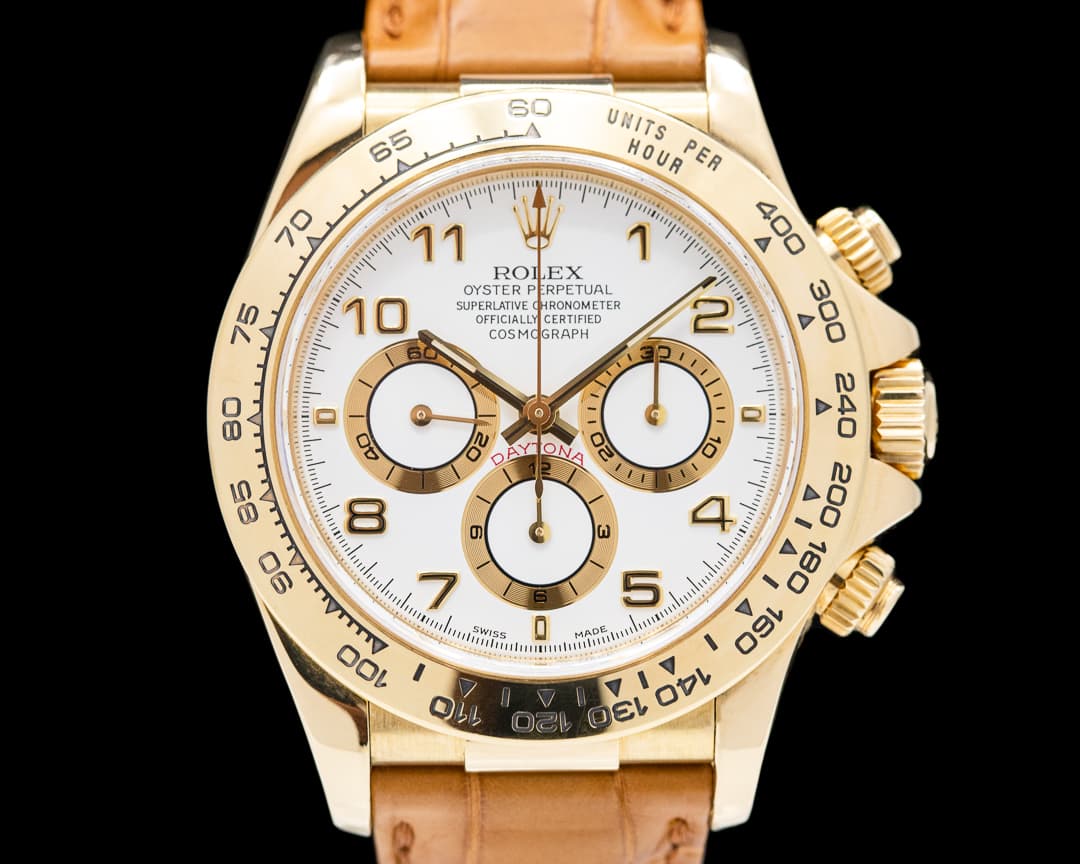 Rolex Daytona 16518 Zenith 18K YG/White Dial BOX & PAPERS 