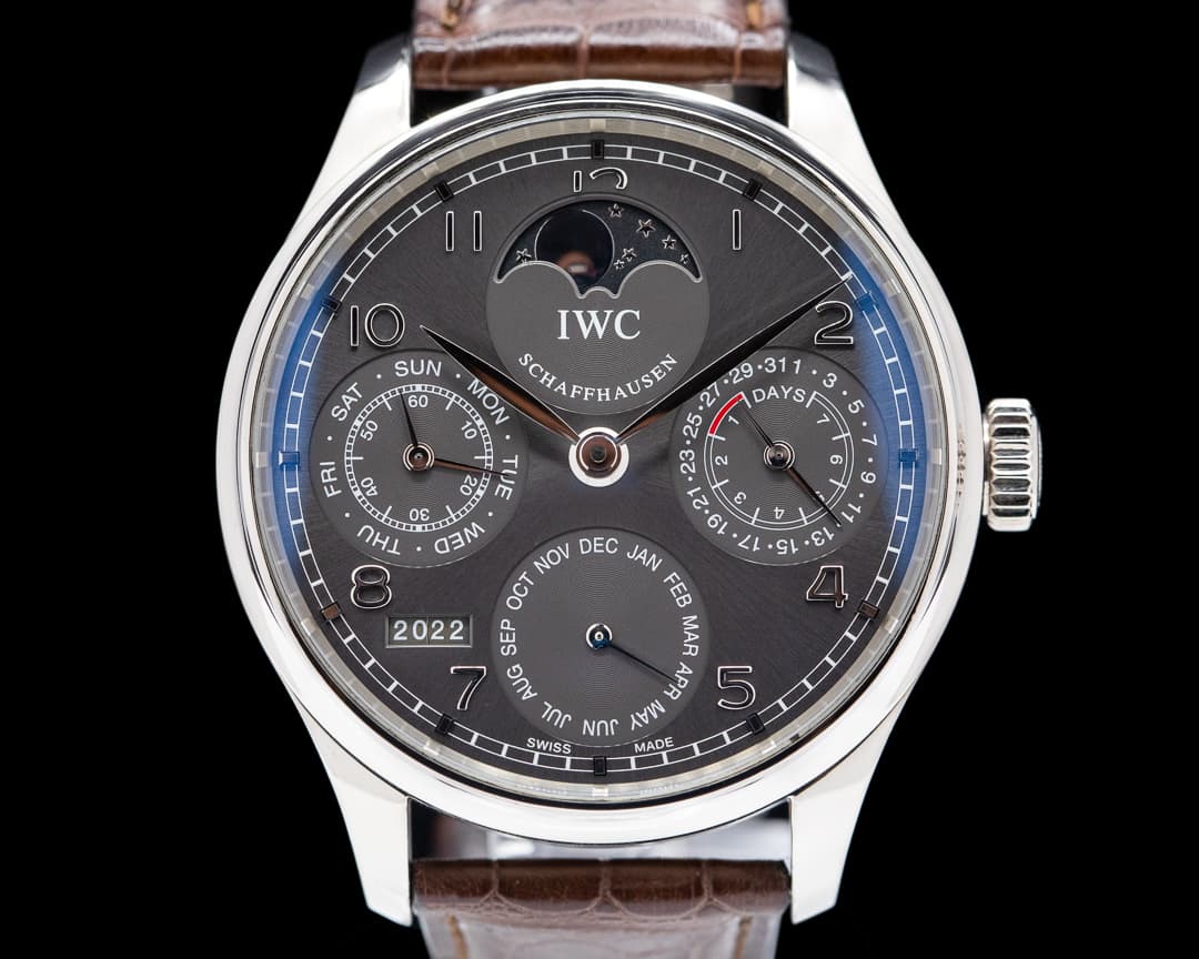 IWC Portuguese Perpetual II Grey Dial 18K White Gold
