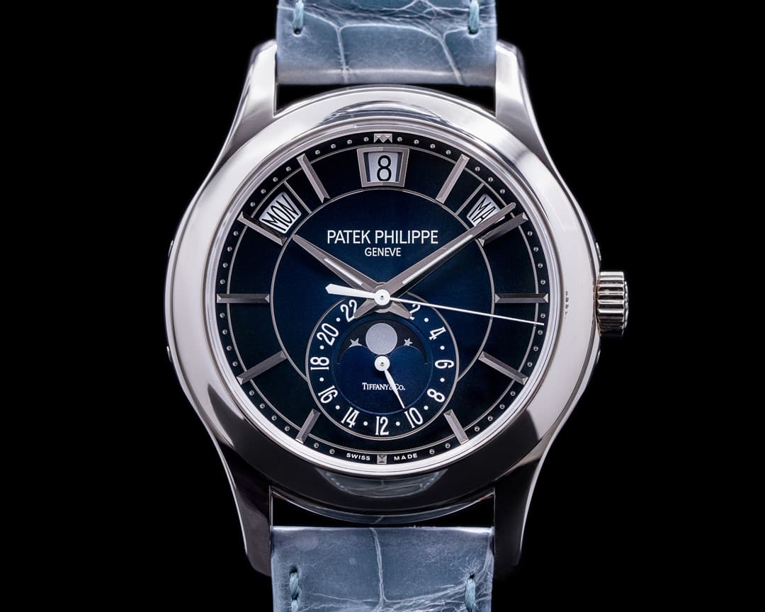Patek Philippe Annual Calendar 5205G-013 Blue Dial TIFFANY & CO 18K WG