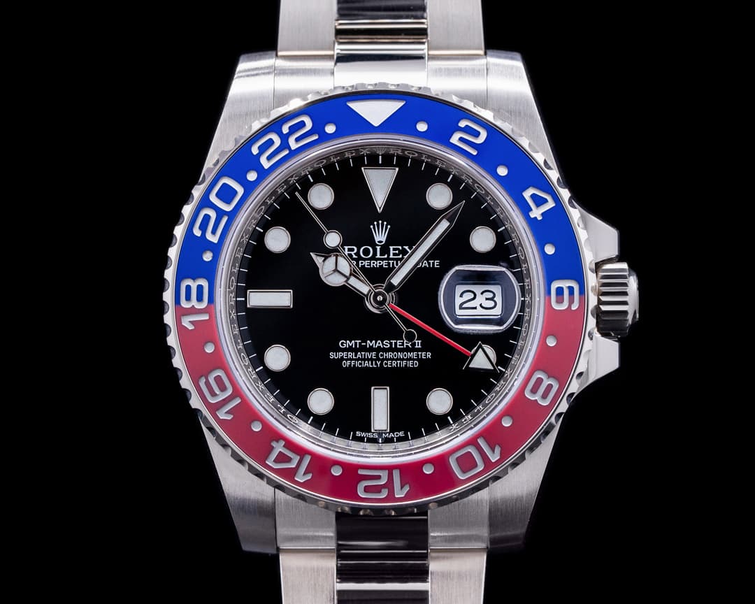 Rolex GMT Master II 116719 Ceramic "Pepsi" 18k Black Dial 