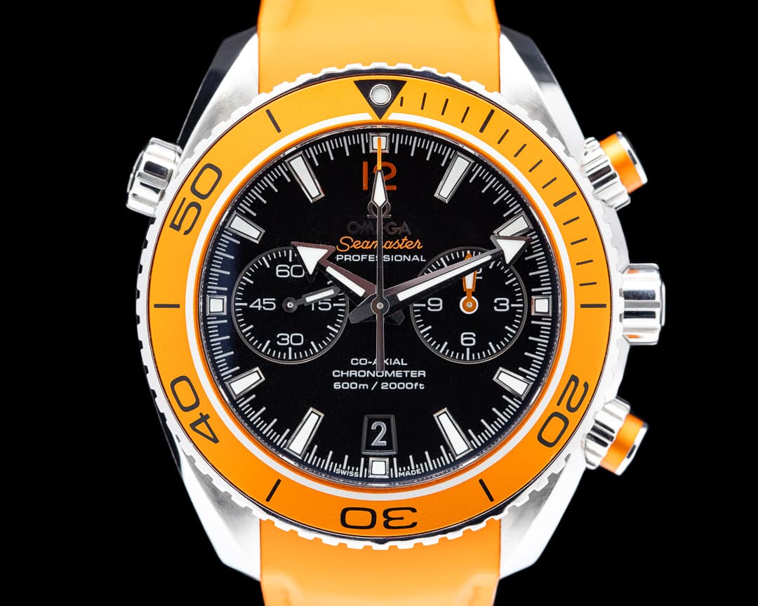 Omega Planet Ocean Co-Axial Chronograph Orange Bezel / Rubber