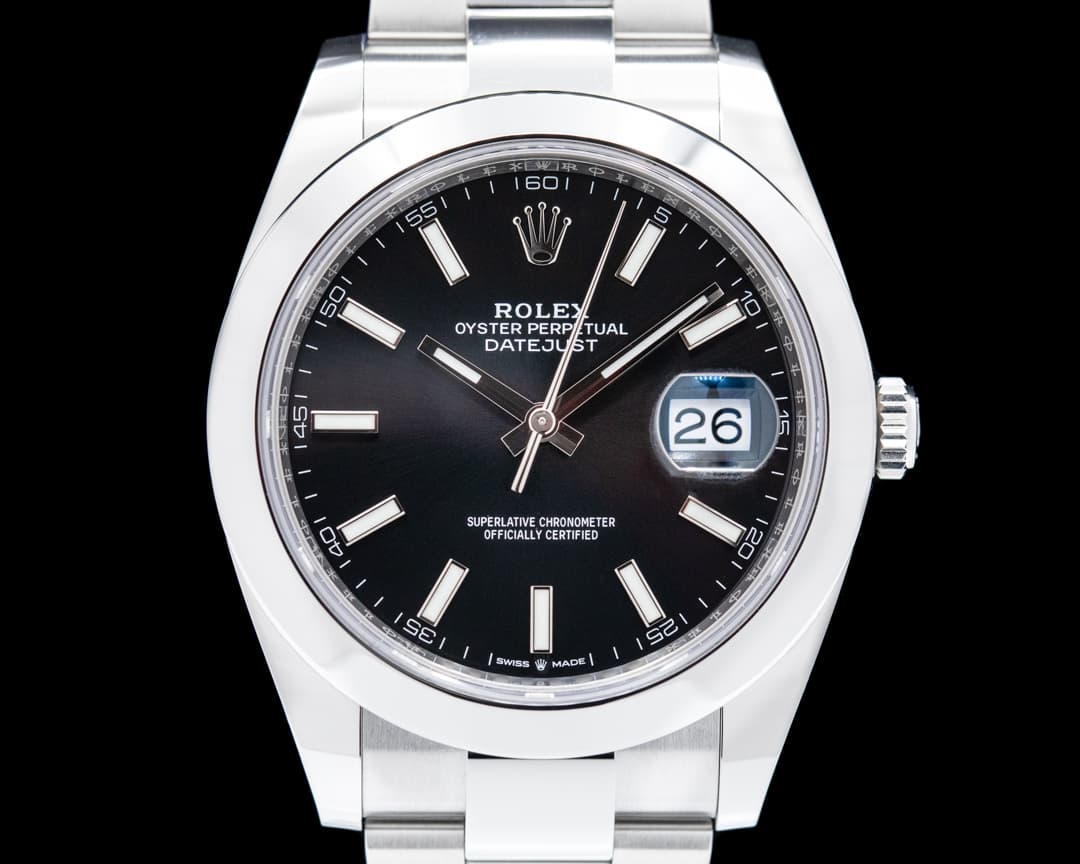 Rolex Datejust 41 126300 Black Stick Dial SS 2021