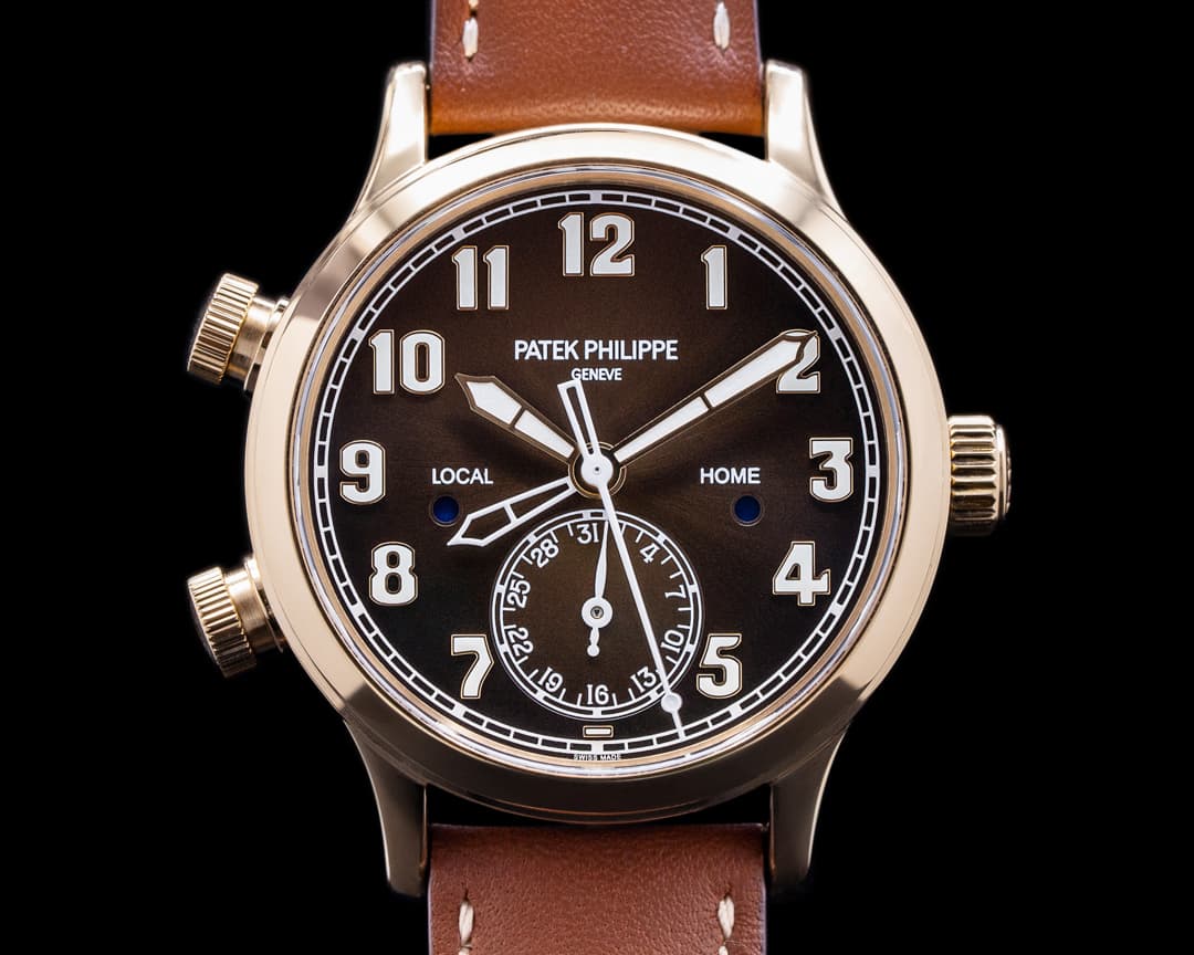 Patek Philippe Mid Size 7234R Calatrava Pilot Travel Time 18k Rose Gold UNWORN 