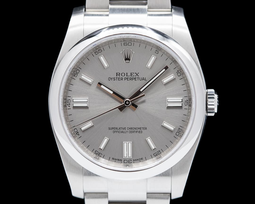 Rolex Oyster Perpetual 116000 SS Rhodium Dial 