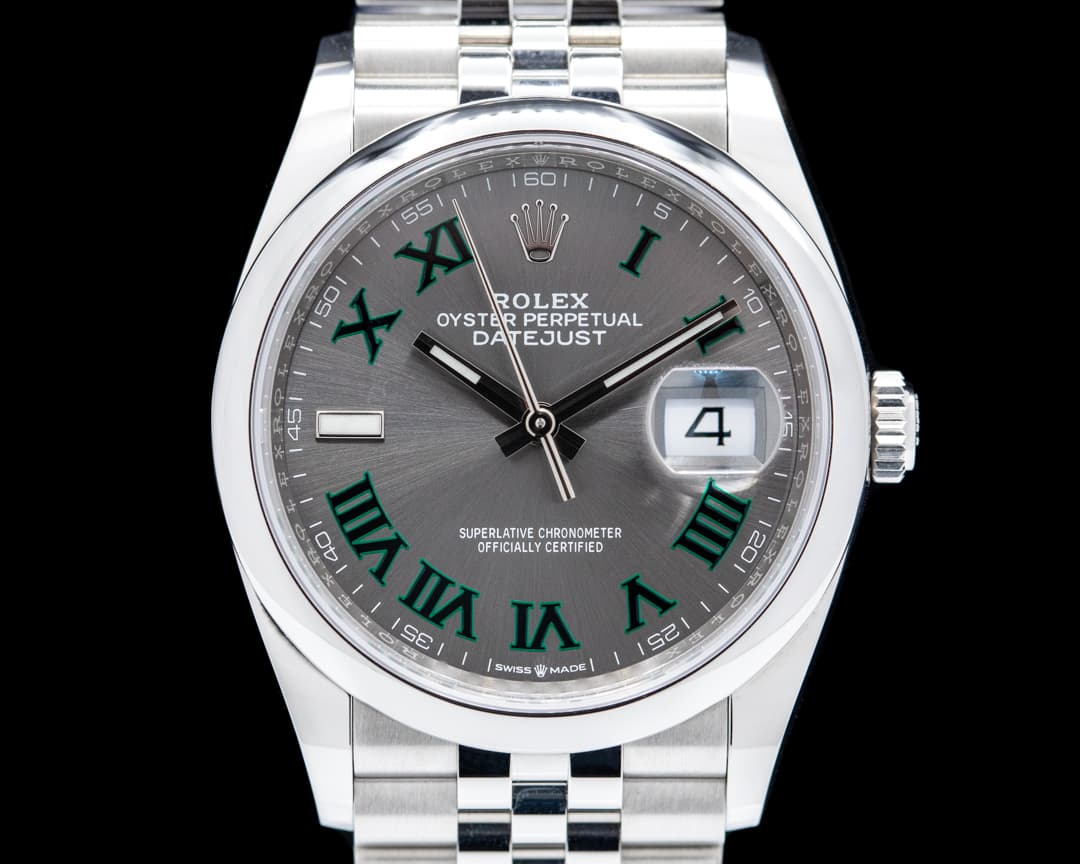 Rolex Datejust 36 126200 Wimbledon Slate Roman Dial SS 2022