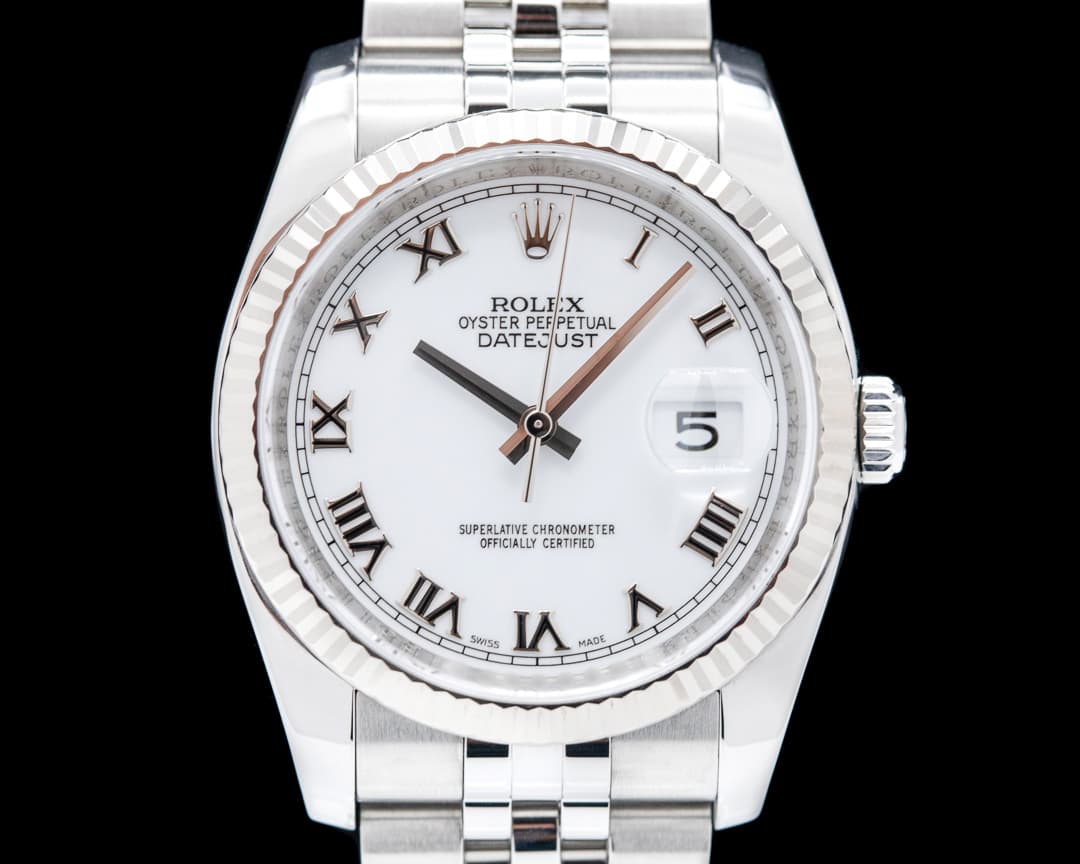 Rolex Datejust SS Jubilee White Roman Dial 