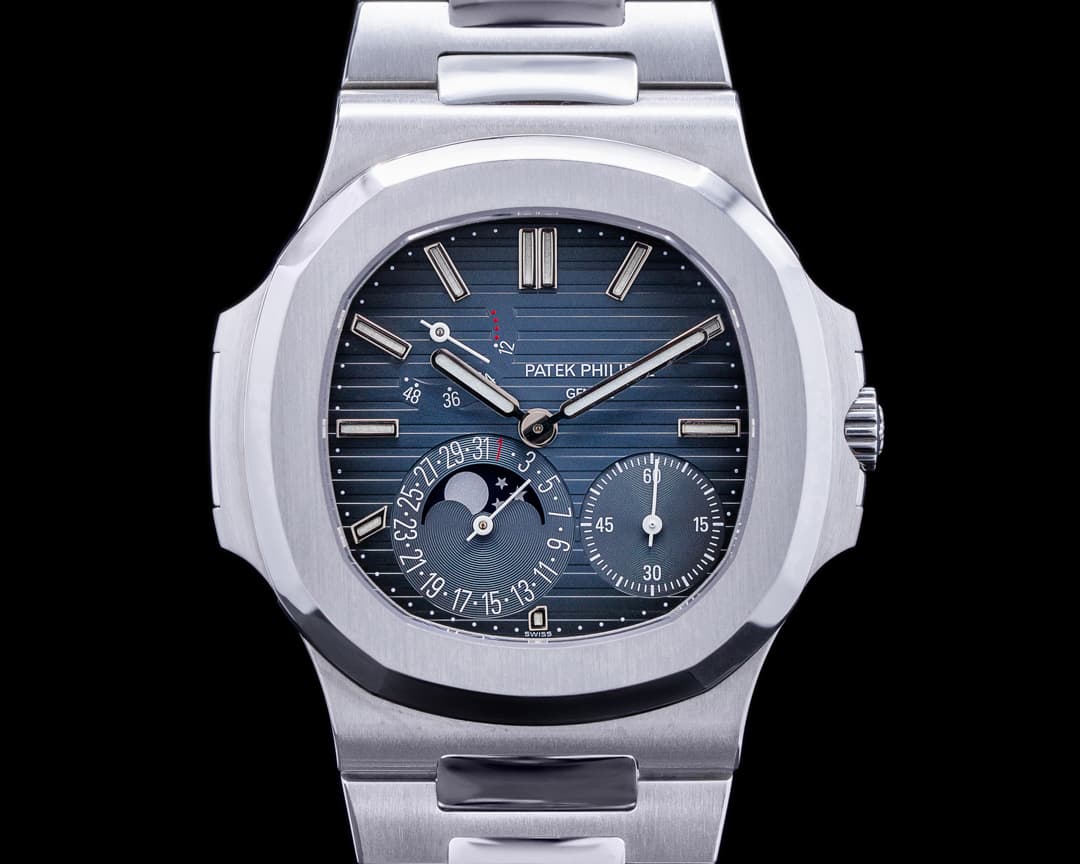 Patek Philippe Jumbo Nautilus 5712 Moonphase Power Reserve SS FULL SET