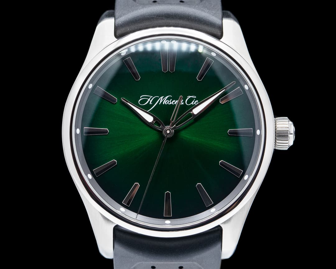 H. Moser and Cie. Pioneer Centre Seconds Cosmic Green Fume Dial