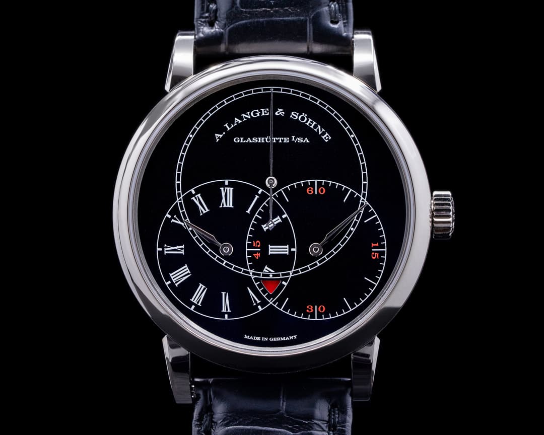 A. Lange and Sohne Richard Lange 252.029 JUMPING SECONDS White Gold Black Dial 
