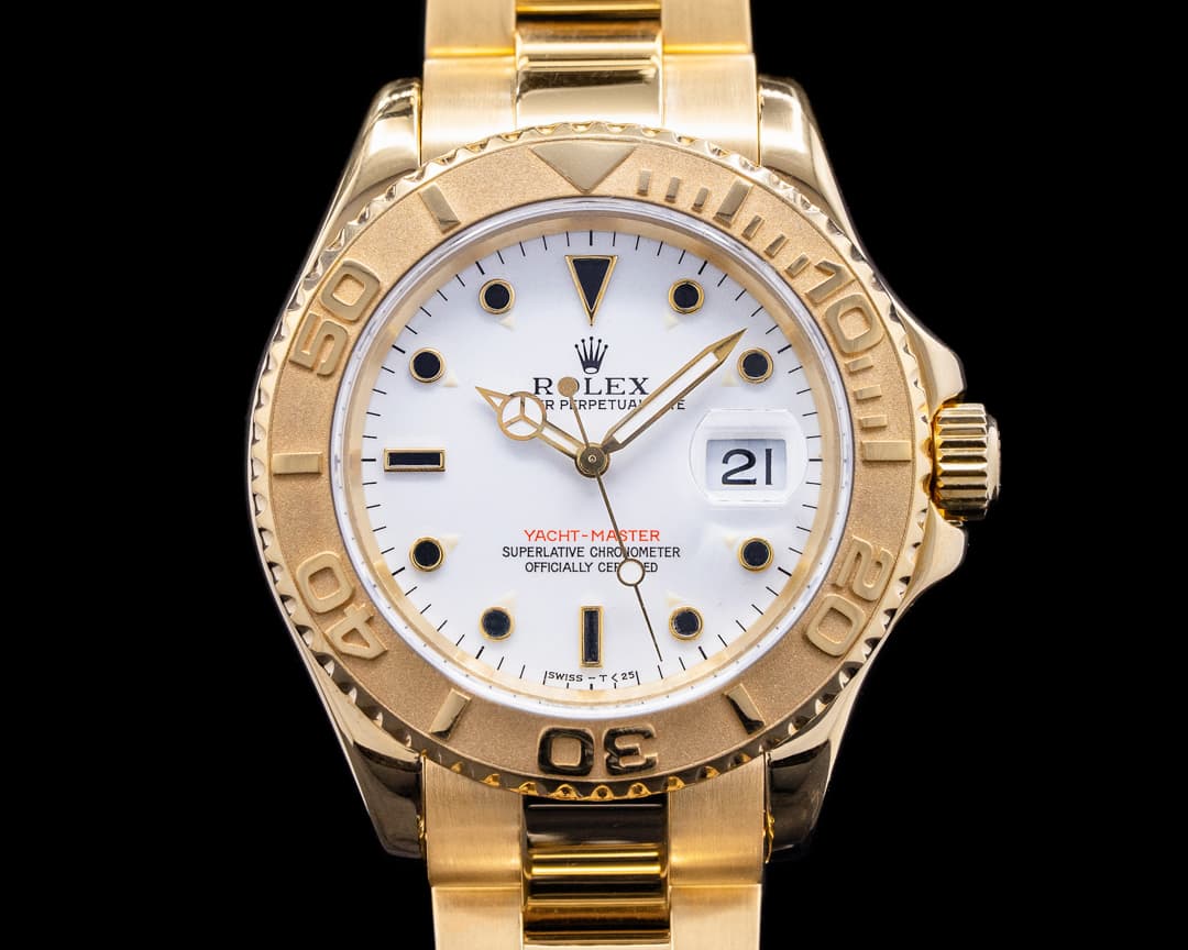 Rolex Yacht Master White Dial 18K Yellow Gold / Bracelet 