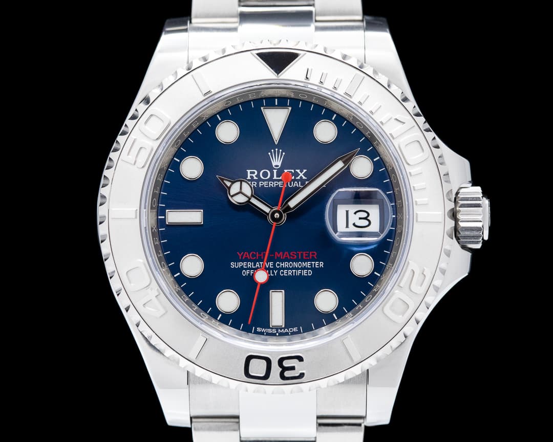 Rolex Yacht Master SS Blue Dial / Platinum Bezel