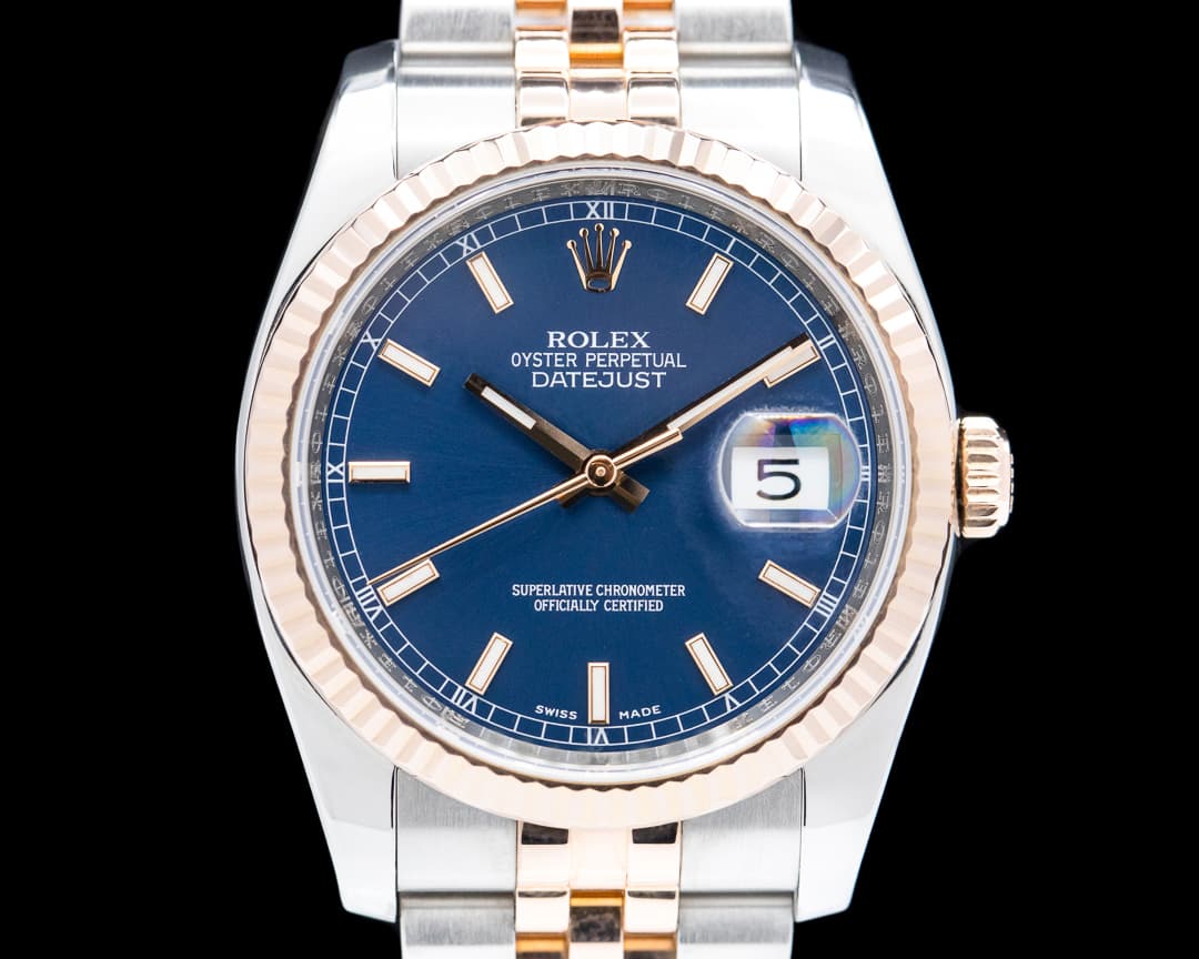 Rolex Datejust SS / Everrose Gold Blue Dial