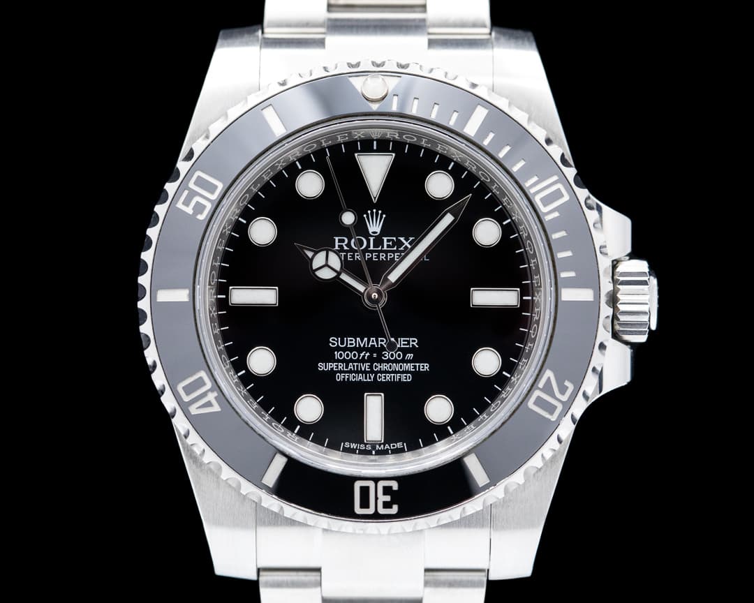 Rolex Submariner 114060 No Date Ceramic Bezel SS 