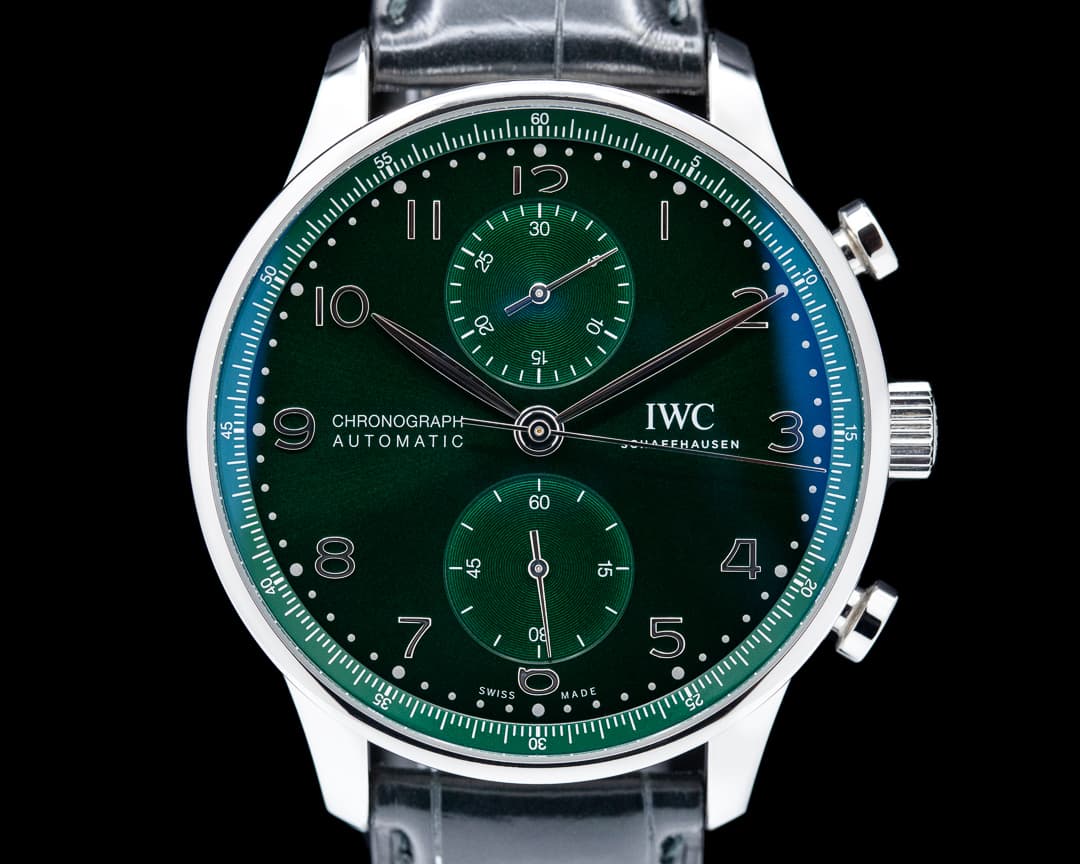 IWC Portuguese Chronograph SS Green Dial 2022