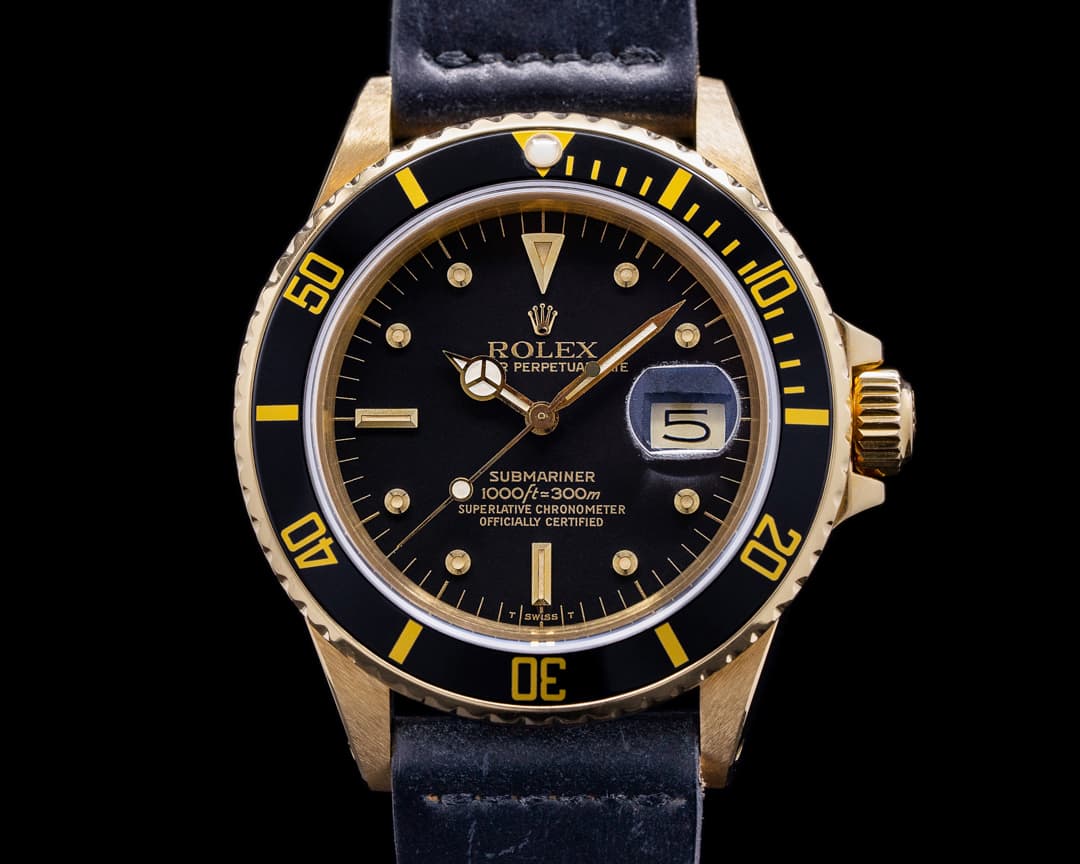 Rolex Vintage Submariner 16808 Black Nipple Dial 18K NICE c. 1988