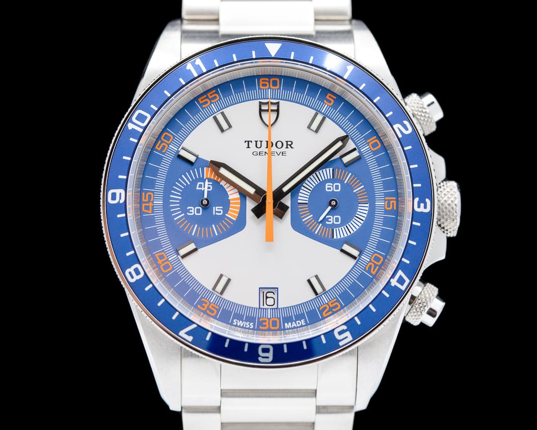 Tudor Heritage Chronograph Silver Dial w/Blue Counters UNWORN