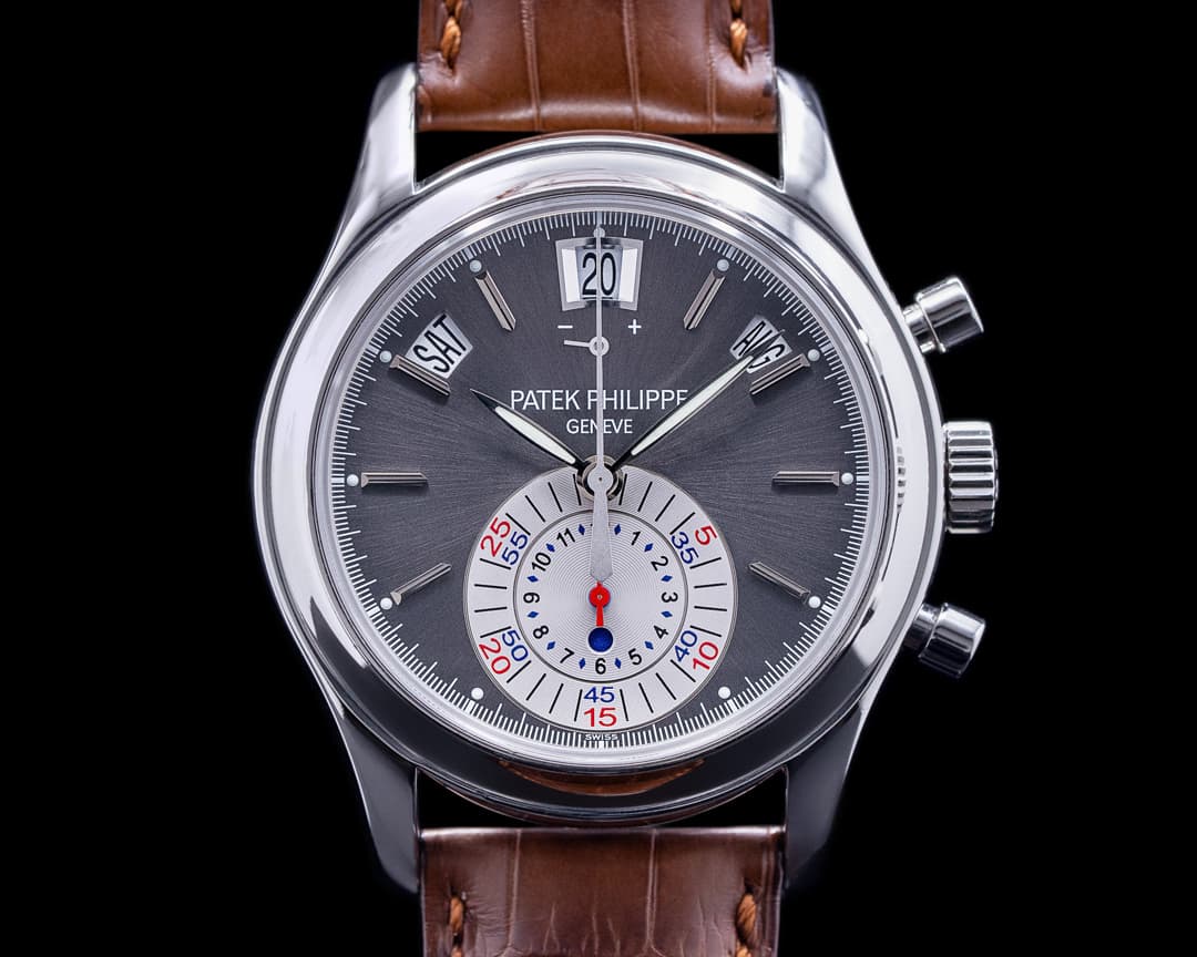 Patek Philippe Annual Calendar 5960P Chronograph Platinum Grey Dial 