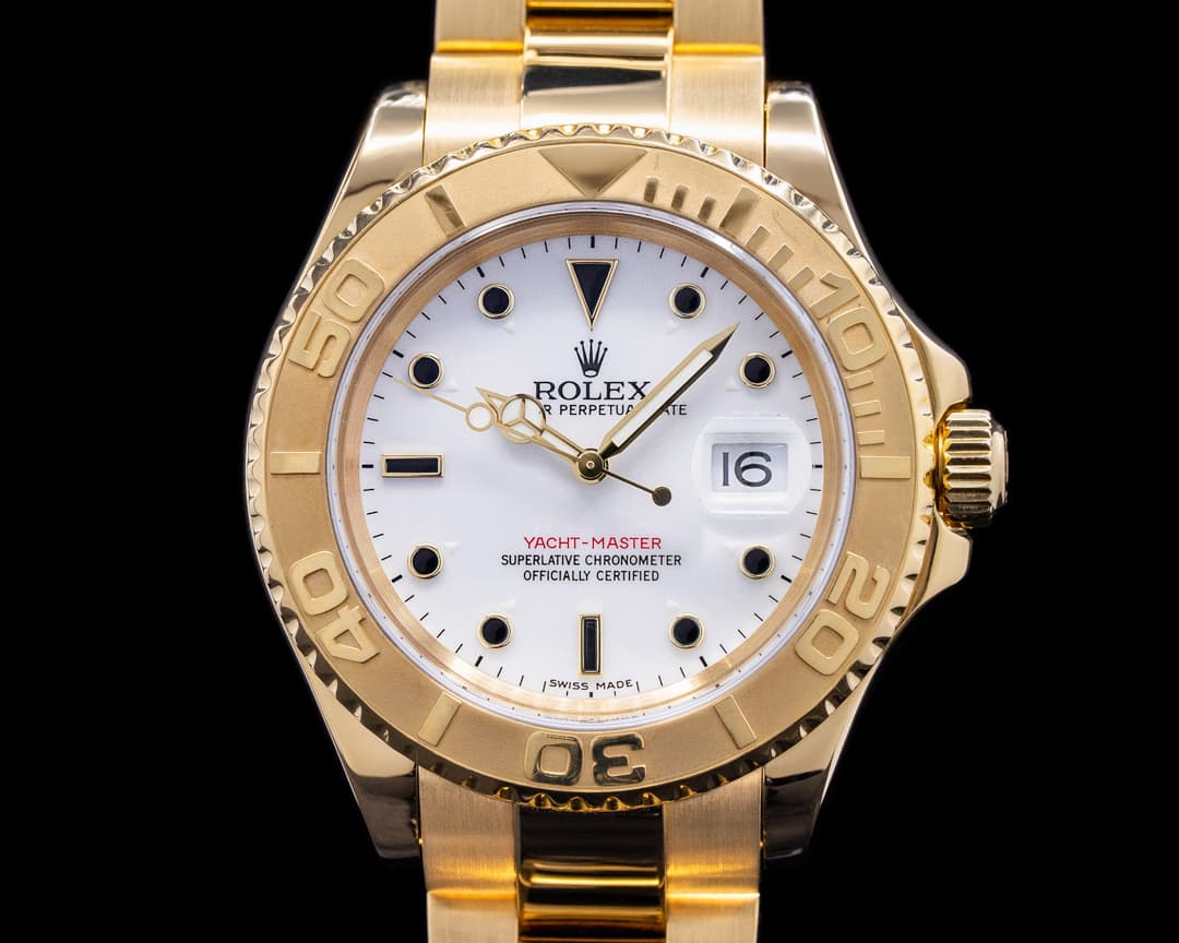 Rolex Yacht Master 16628 White Dial 18K Yellow Gold / FULL SET