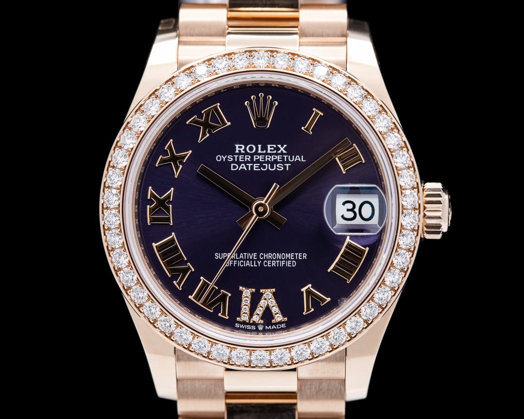 Rolex Datejust 31MM 18K Rose Gold Diamond Bezel UNWORN
