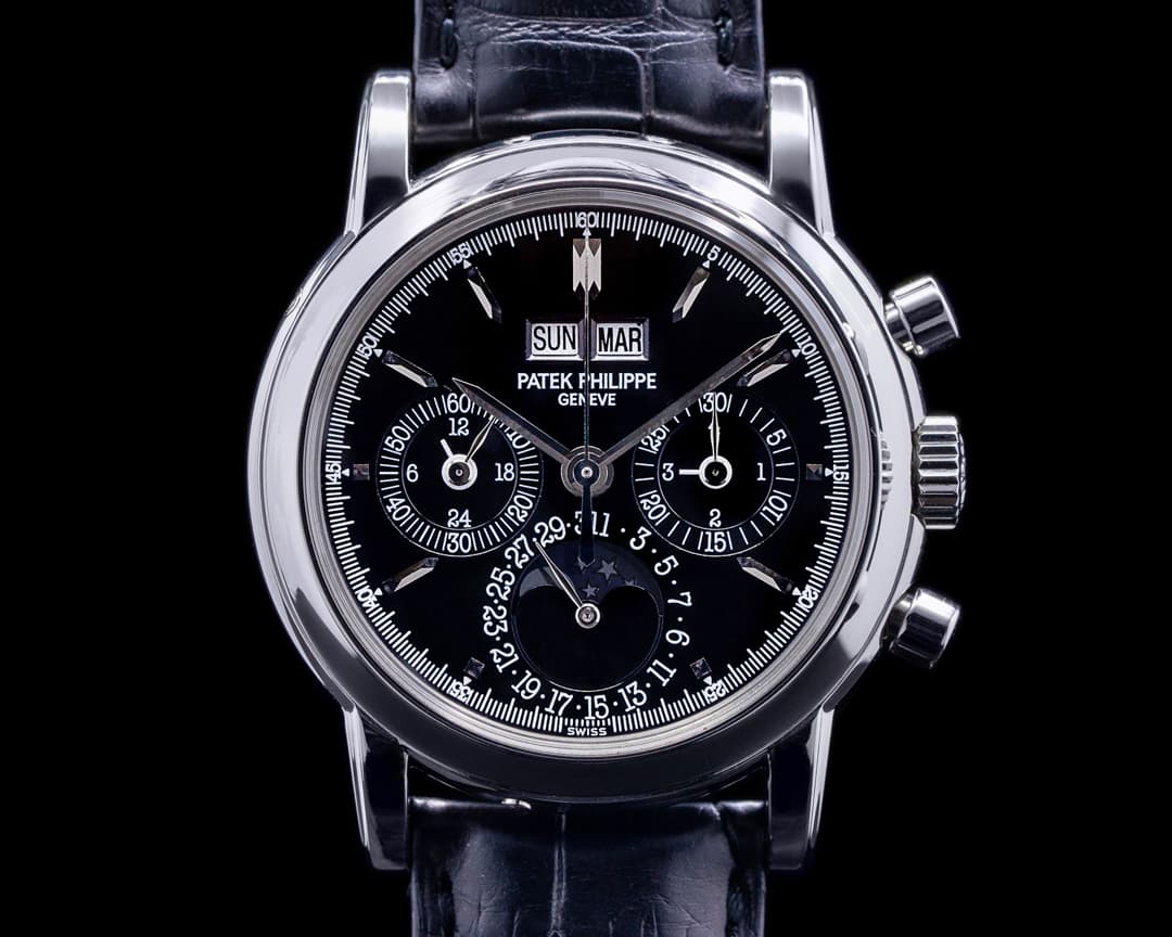 Patek Philippe Perpetual Calendar 3970P  Chronograph Platinum Black Dial 