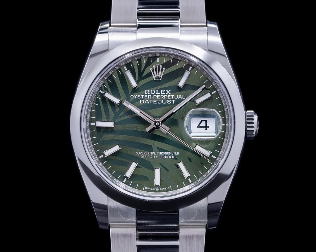 Rolex Datejust Green "Palm" Dial / Oyster Bracelet 