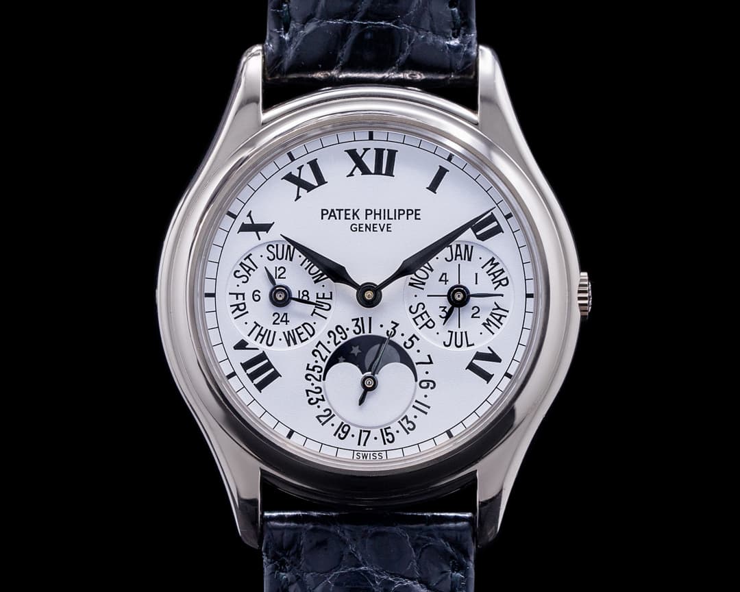 Patek Philippe Perpetual Calendar White Roman Dial 18K White Gold RARE