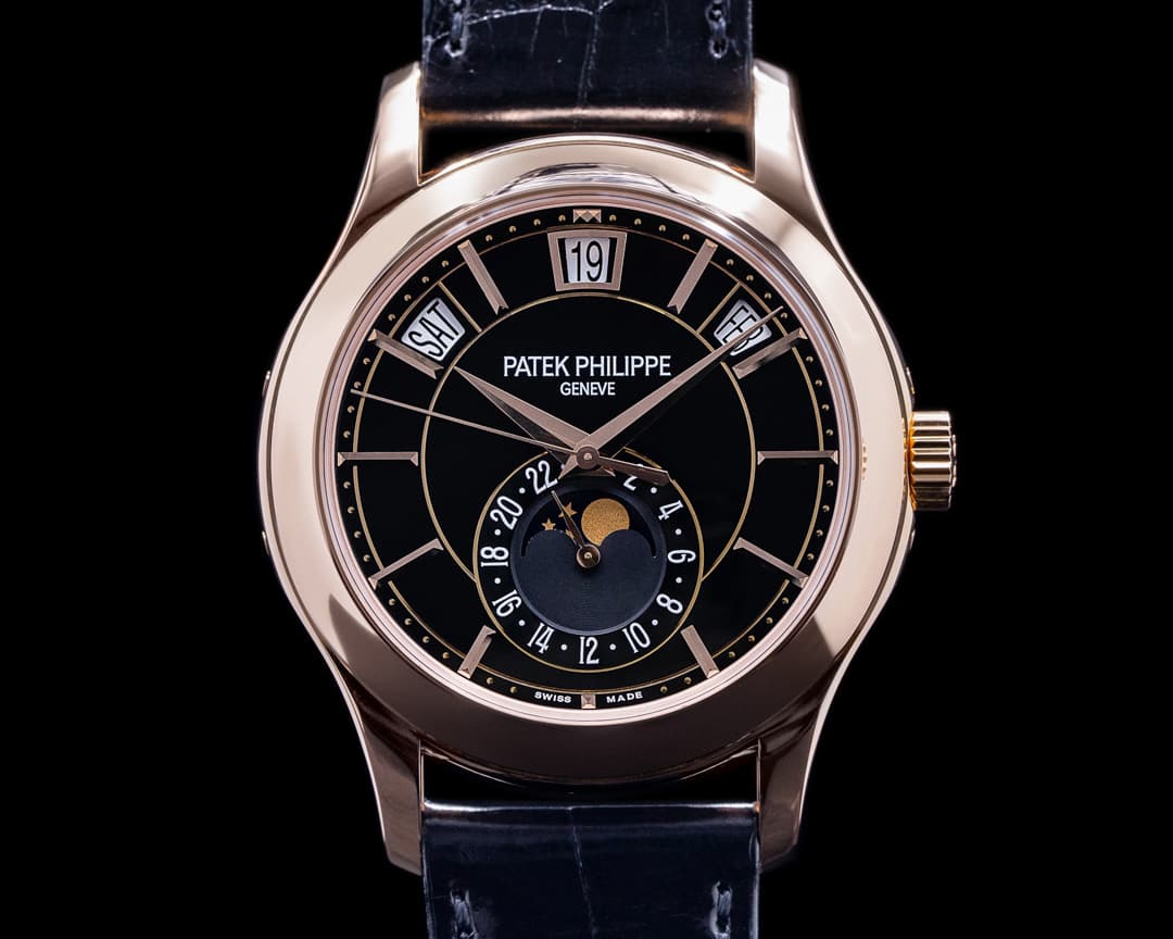 Patek Philippe Annual Calendar 5205R Black Dial 18k Rose Gold 