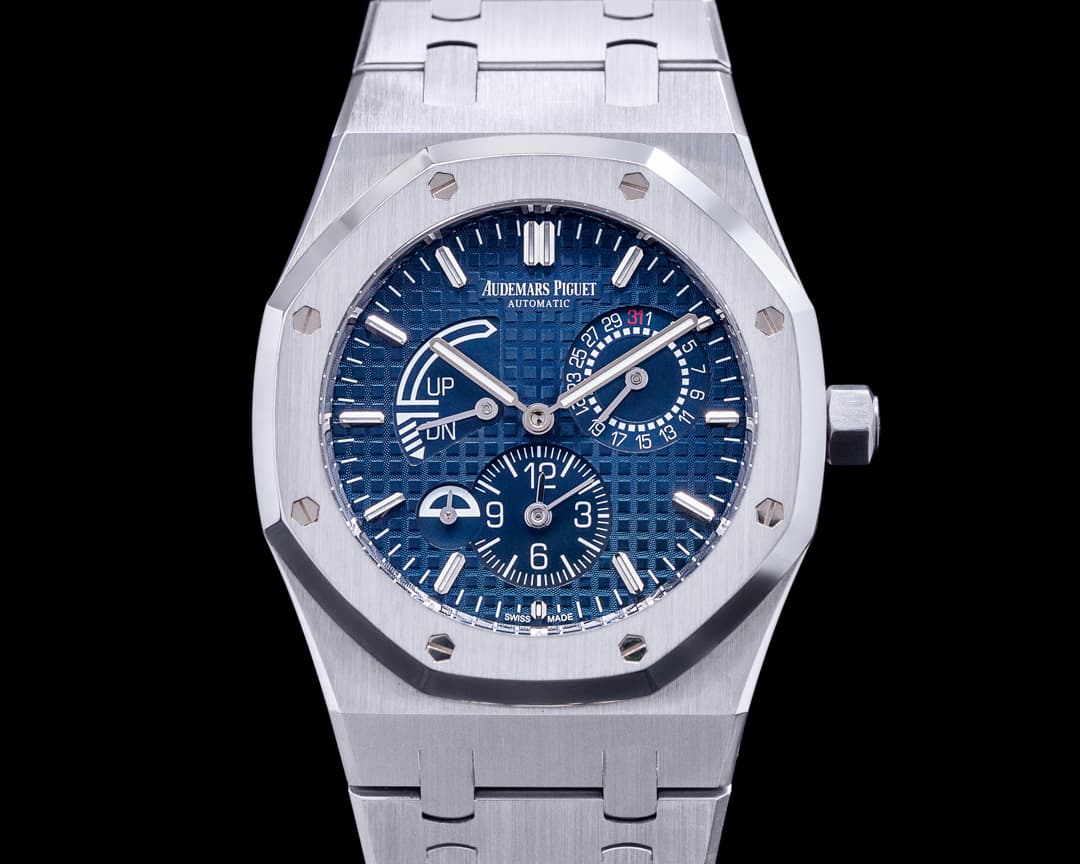 Audemars Piguet Royal Oak Dual Time SS / SS Blue Dial + Rubber Strap 