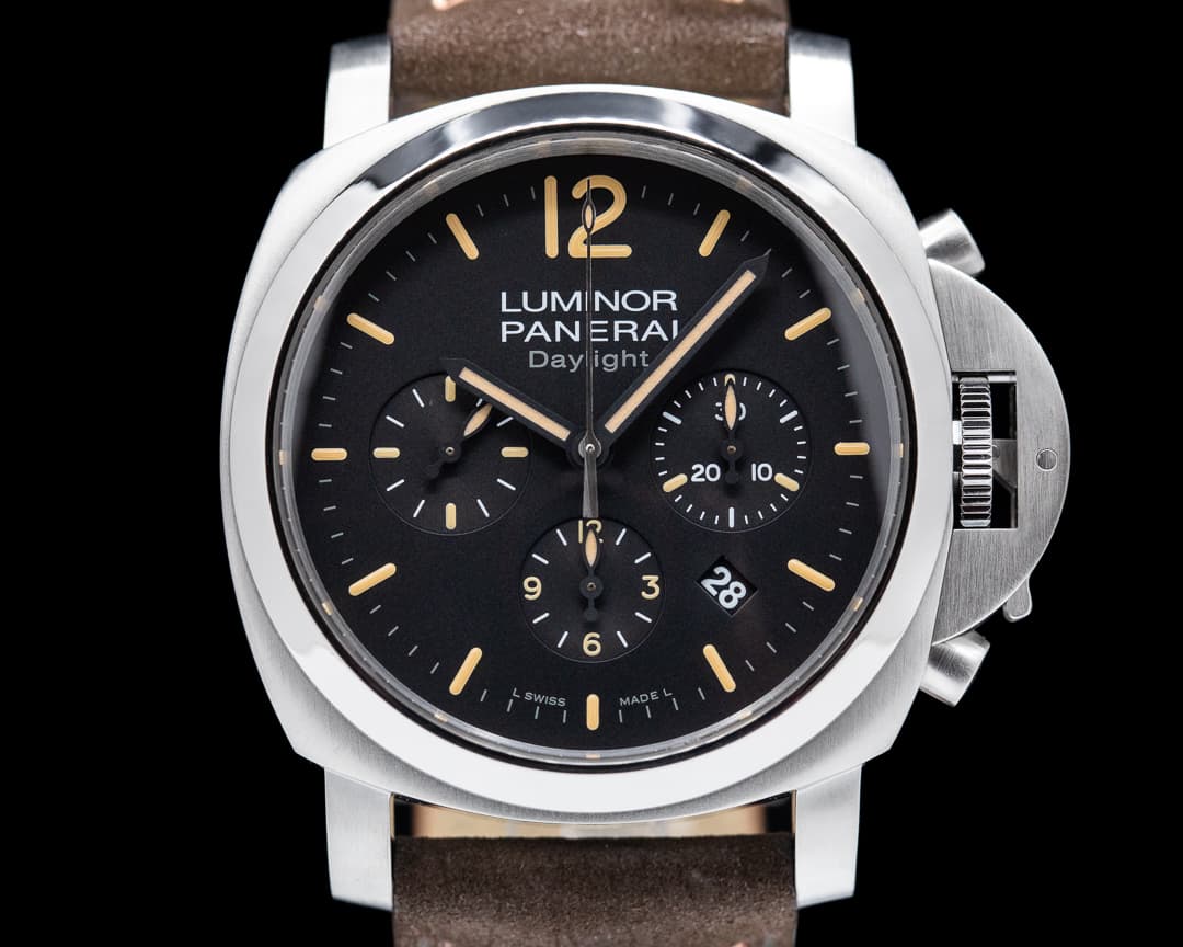Panerai Luminor Chronograph Daylight SS Black Dial