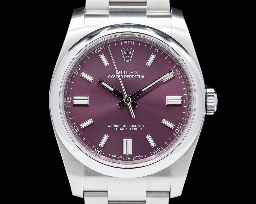Rolex Oyster Perpetual 116000 SS Grape Dial 