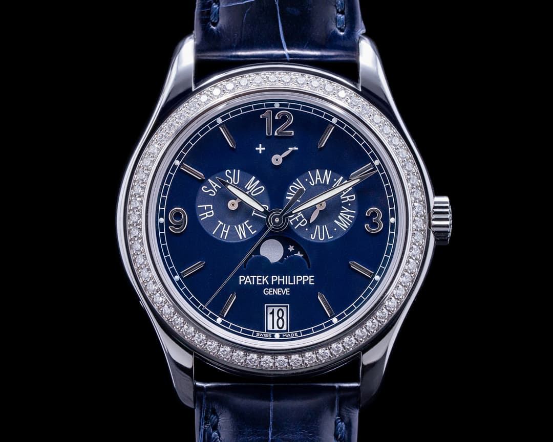 Patek Philippe Annual Calendar 18K White Gold Blue Dial / Diamond Bezel 2022