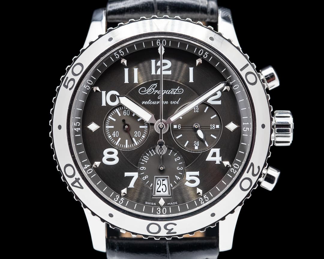 Breguet Type XXI Flyback SS / Alligator Brown Dial 