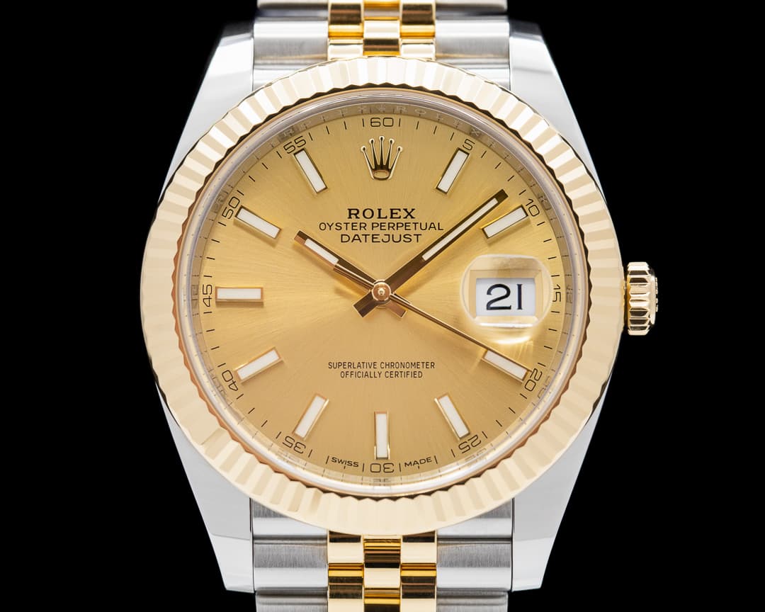 Rolex Datejust II Champagne Stick Dial 18K / SS