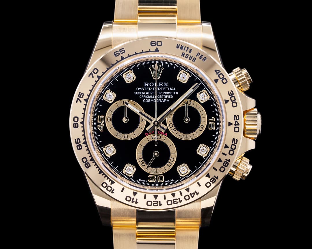 Rolex Daytona 116508 Black Diamond Dial Yellow Gold / Bracelet 2022