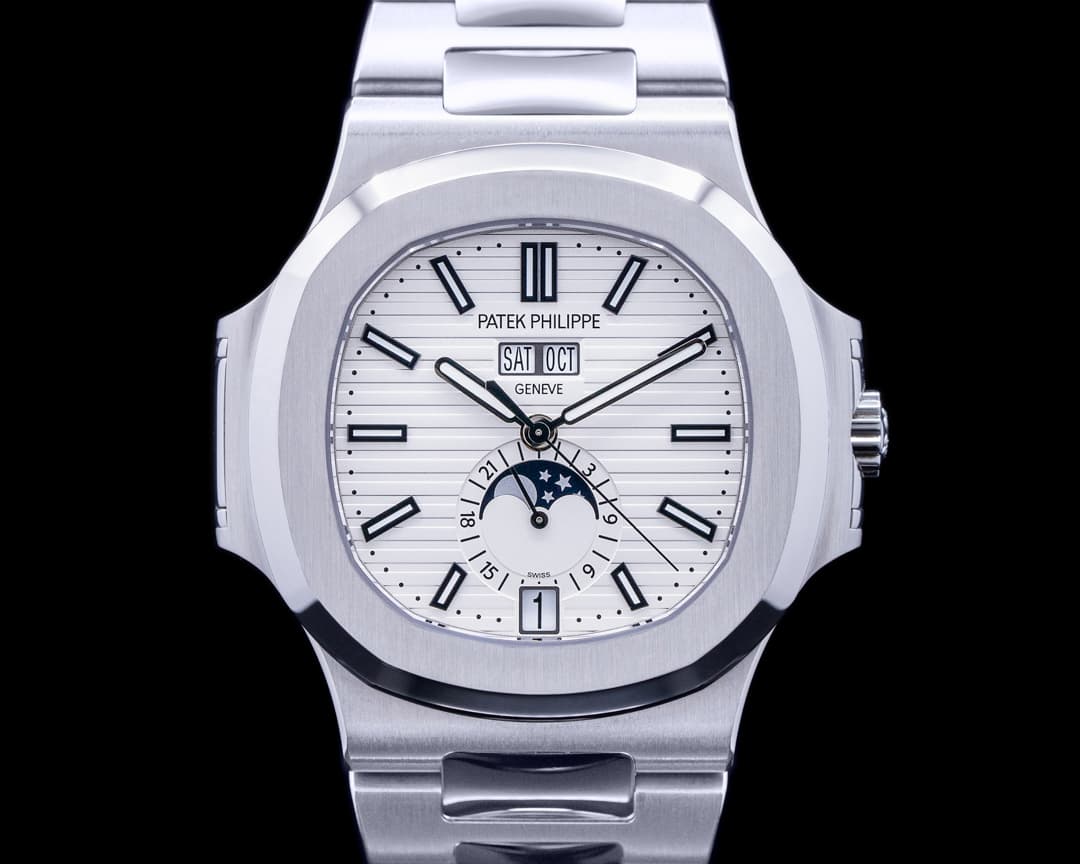 Patek Philippe Nautilus Annual Calendar 5726 Moon White Dial SS 