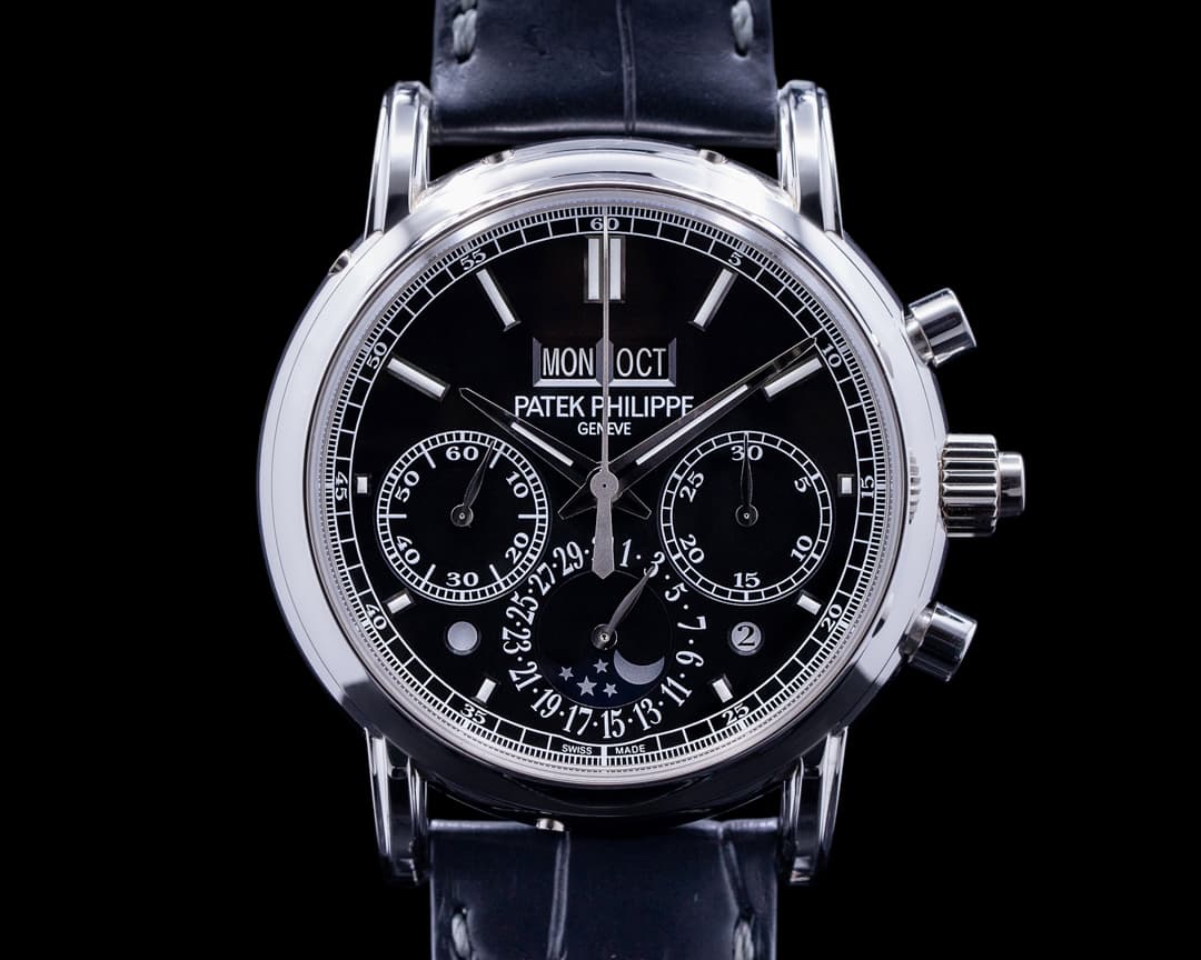 Patek Philippe 5204P Split Second Perpetual Calendar Chronograph Platinum Black Dial