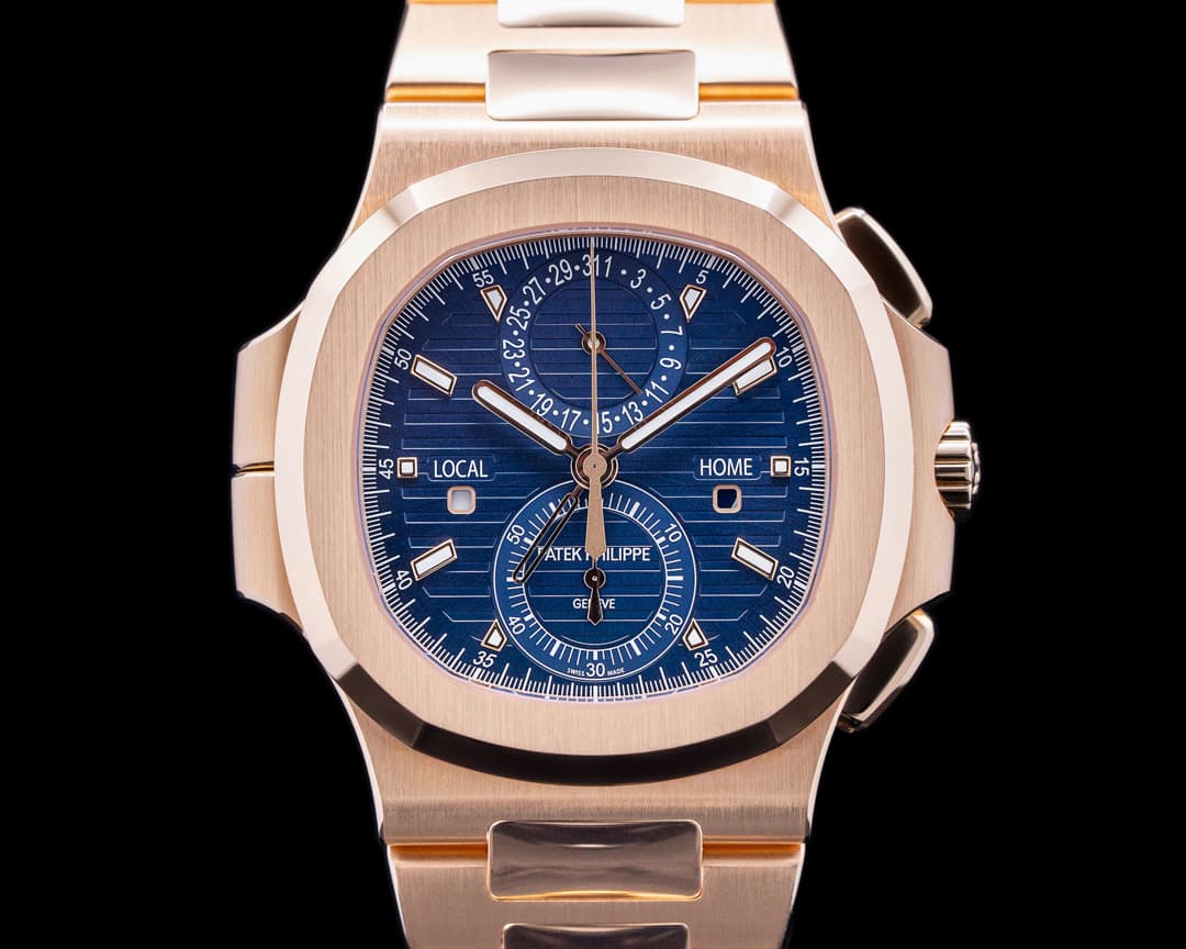 Patek Philippe Nautilus 5990/1R Travel Time Chronograph 18k Rose Gold 2021