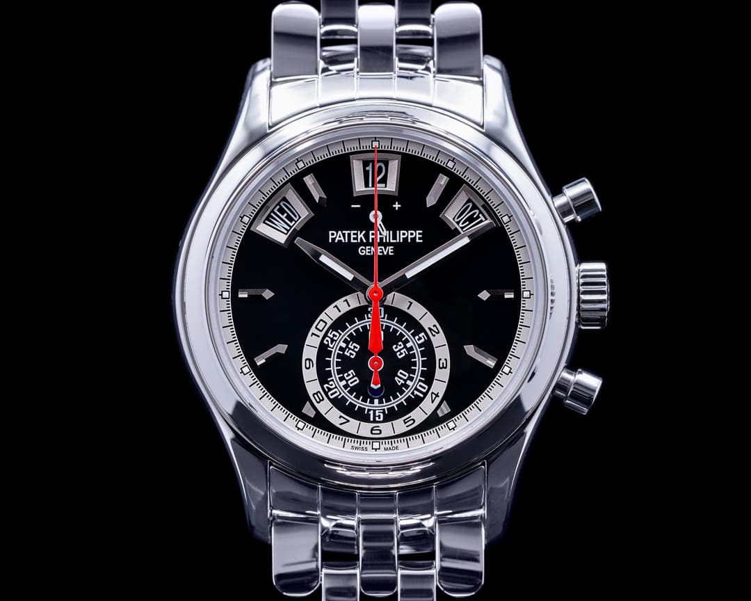 Patek Philippe Annual Calendar 5960/1A-010 Black Dial Chronograph SS RARE