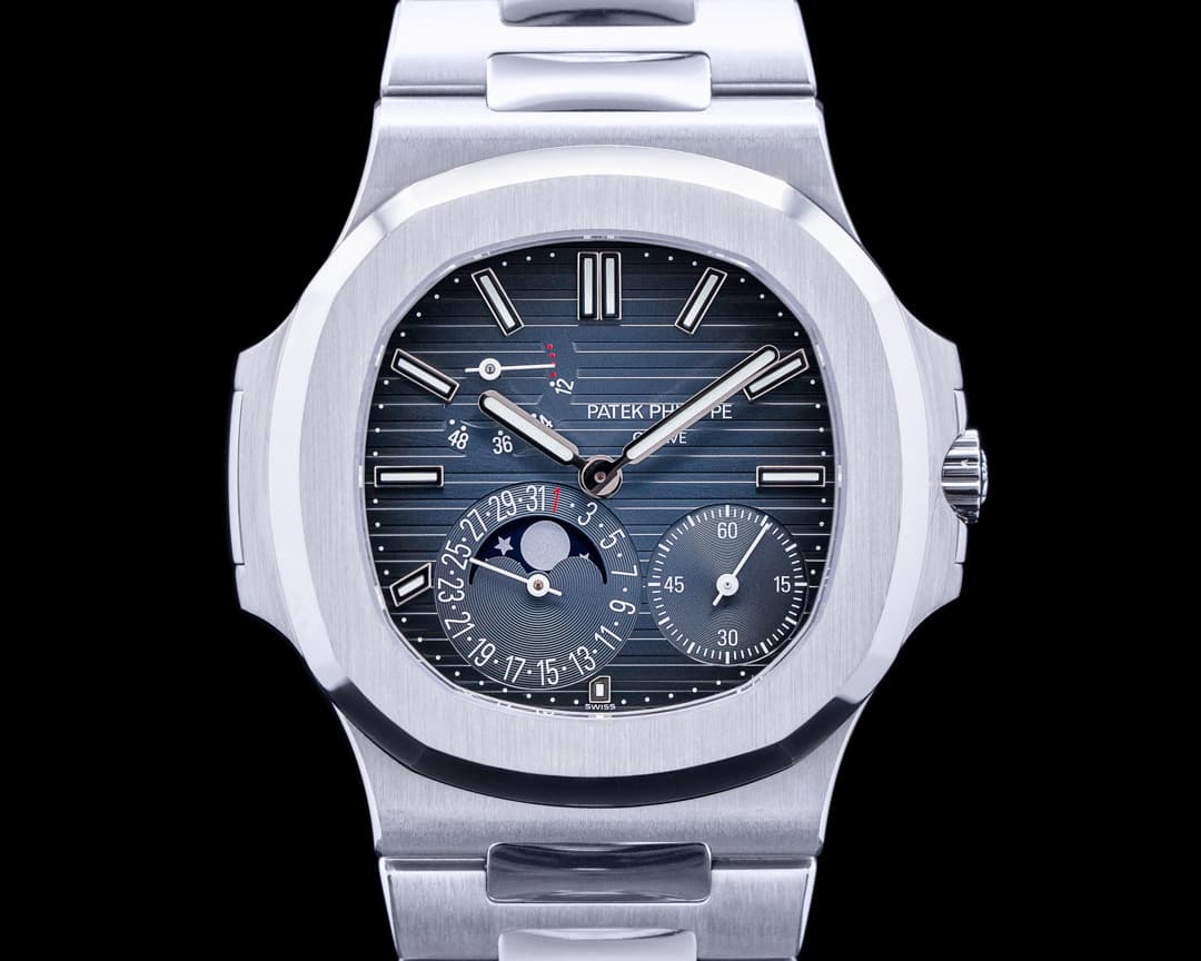Patek Philippe Jumbo Nautilus 5712 Moonphase Power Reserve SS FULL SET