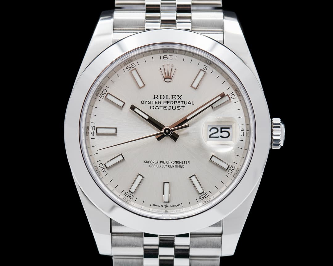 Rolex Datejust 41 Silver Stick Dial SS Jubilee 2021