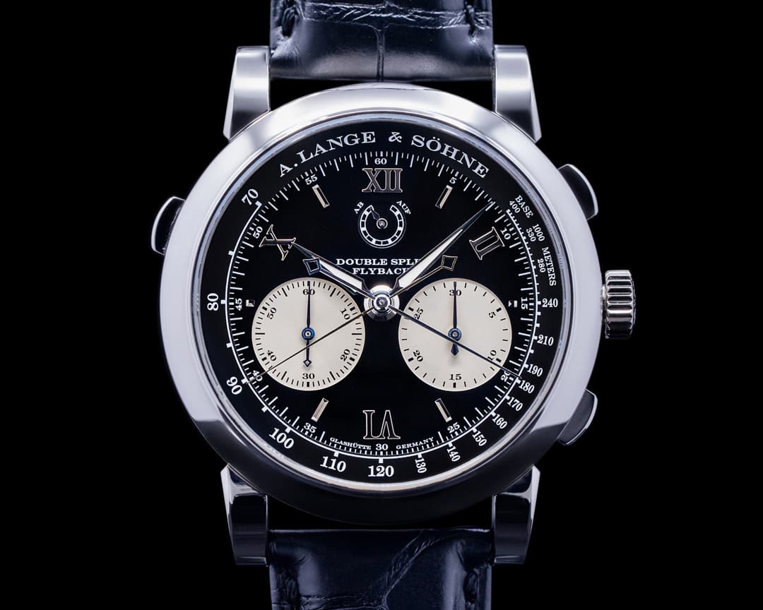 A. Lange and Sohne Datograph 404.035 Double Split Black Dial Platinum + Deployant