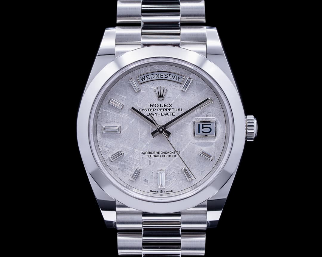Rolex Day Date 228206 Platinum Meteorite Dial DIAMONDS 40MM UNWORN