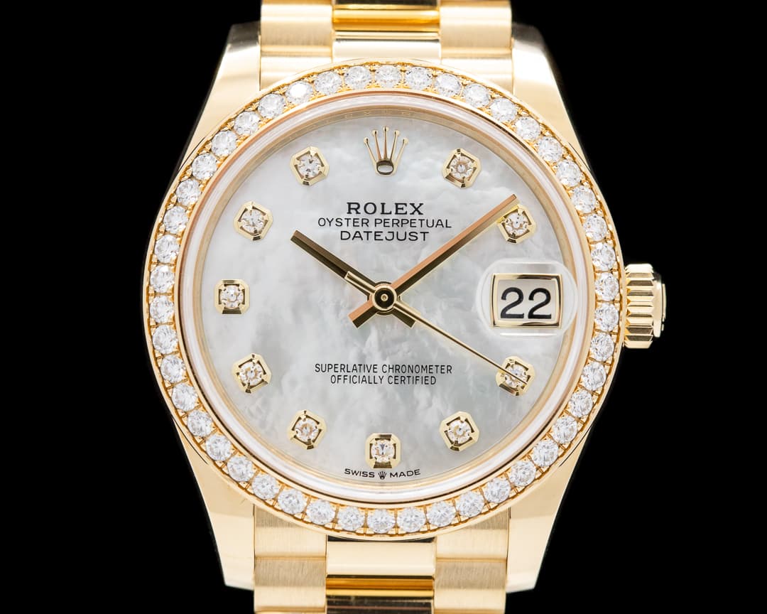 Rolex Datejust 31MM 18K Yellow Gold Diamond Bezel Diamond Dial 