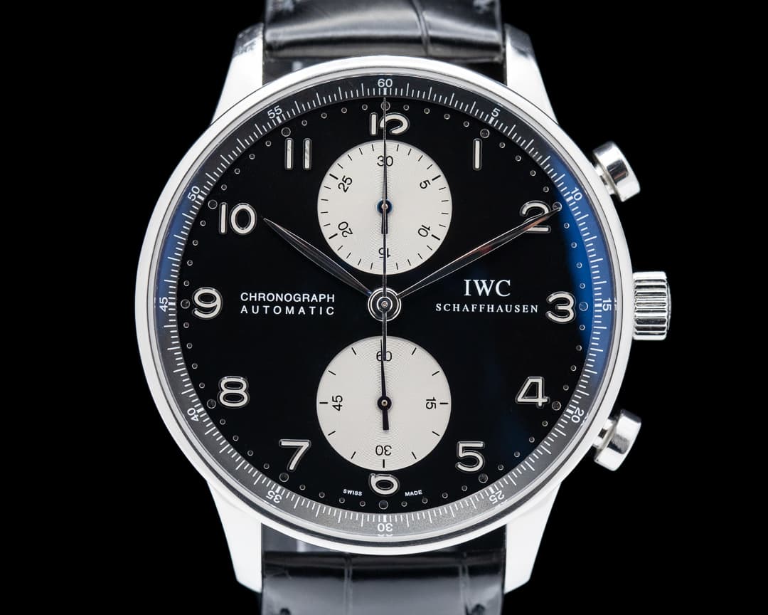 IWC Portugieser Chronograph Black Panda Dial / SS