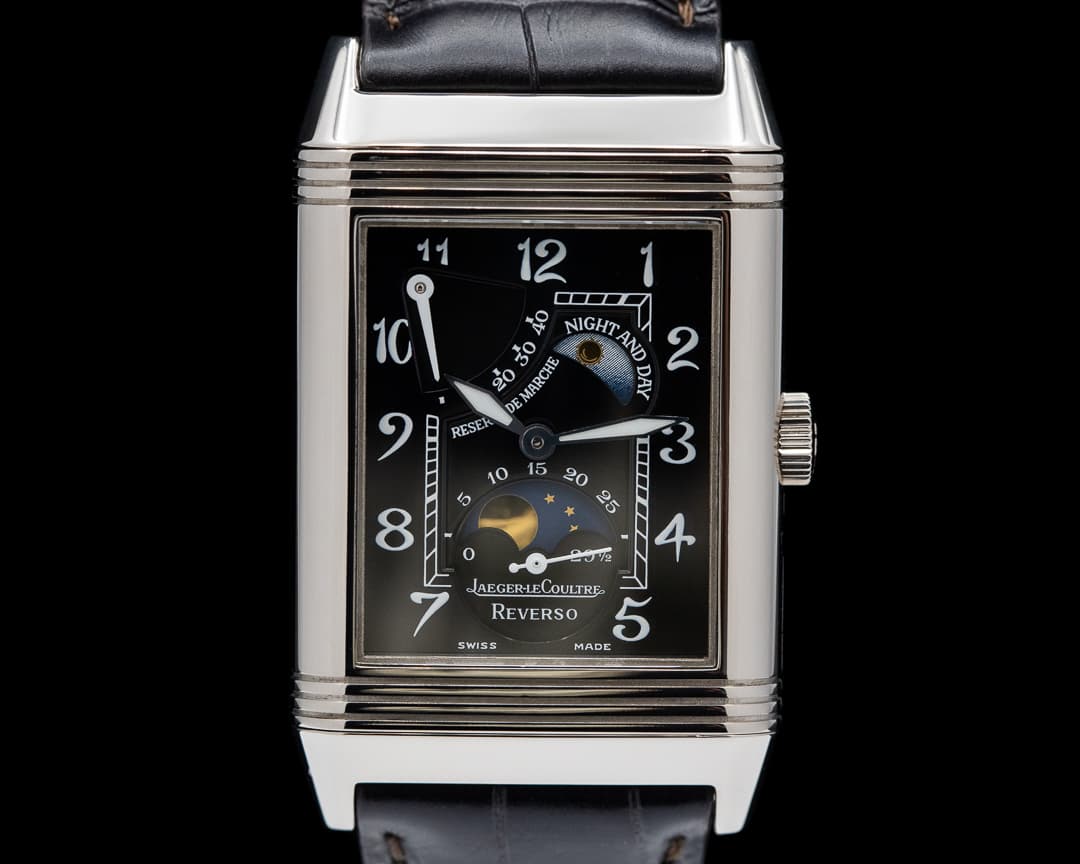 Jaeger LeCoultre Reverso Sun Moon 18k White Gold