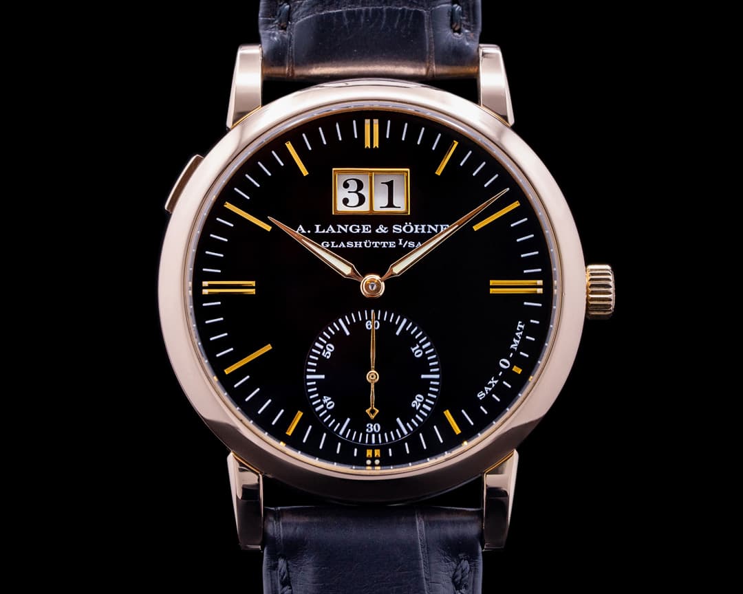 A. Lange and Sohne Langematik Big Date "Sax-O-Mat" Black Dial 18K Rose Gold