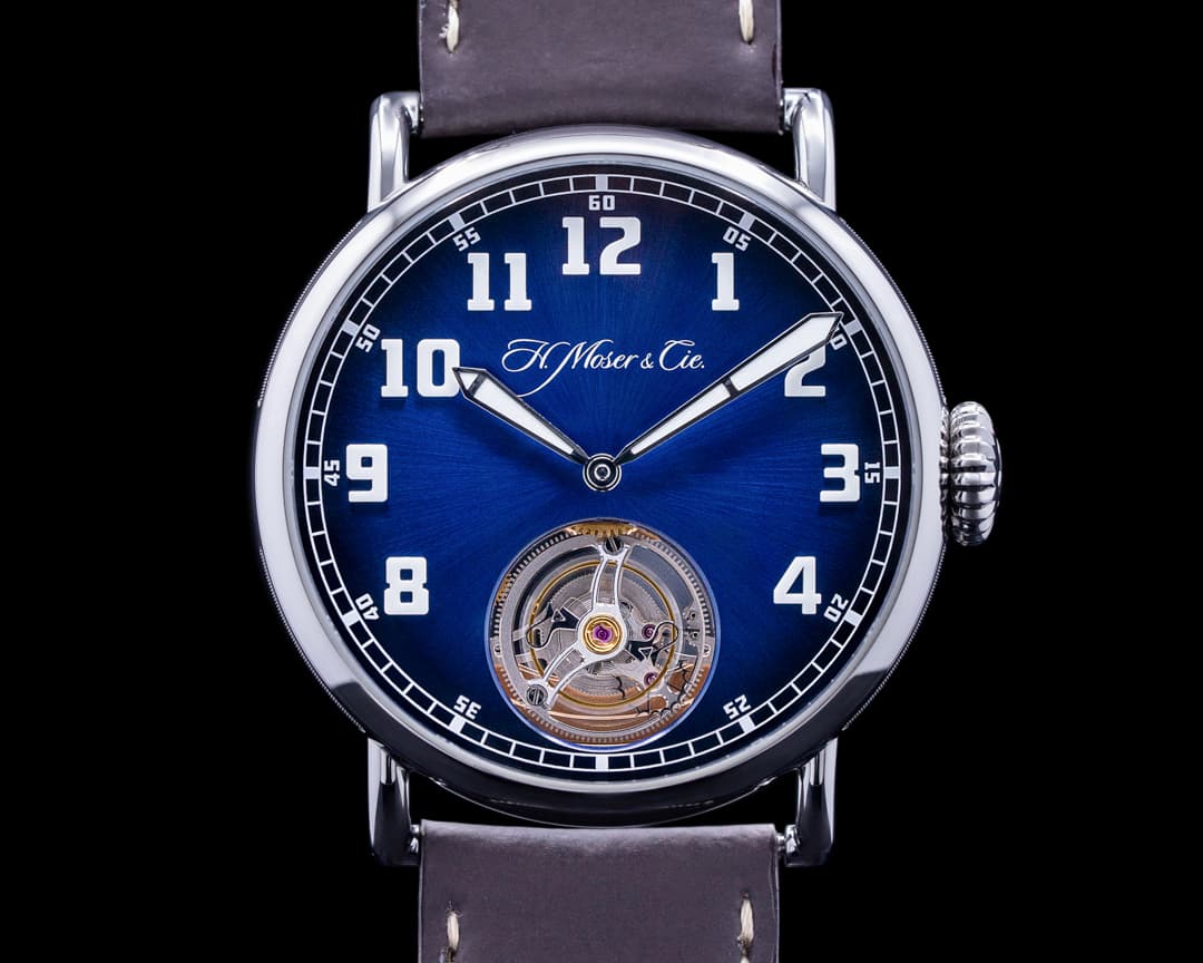 H. Moser and Cie. Heritage Tourbillon Funky Blue Fume/Steel