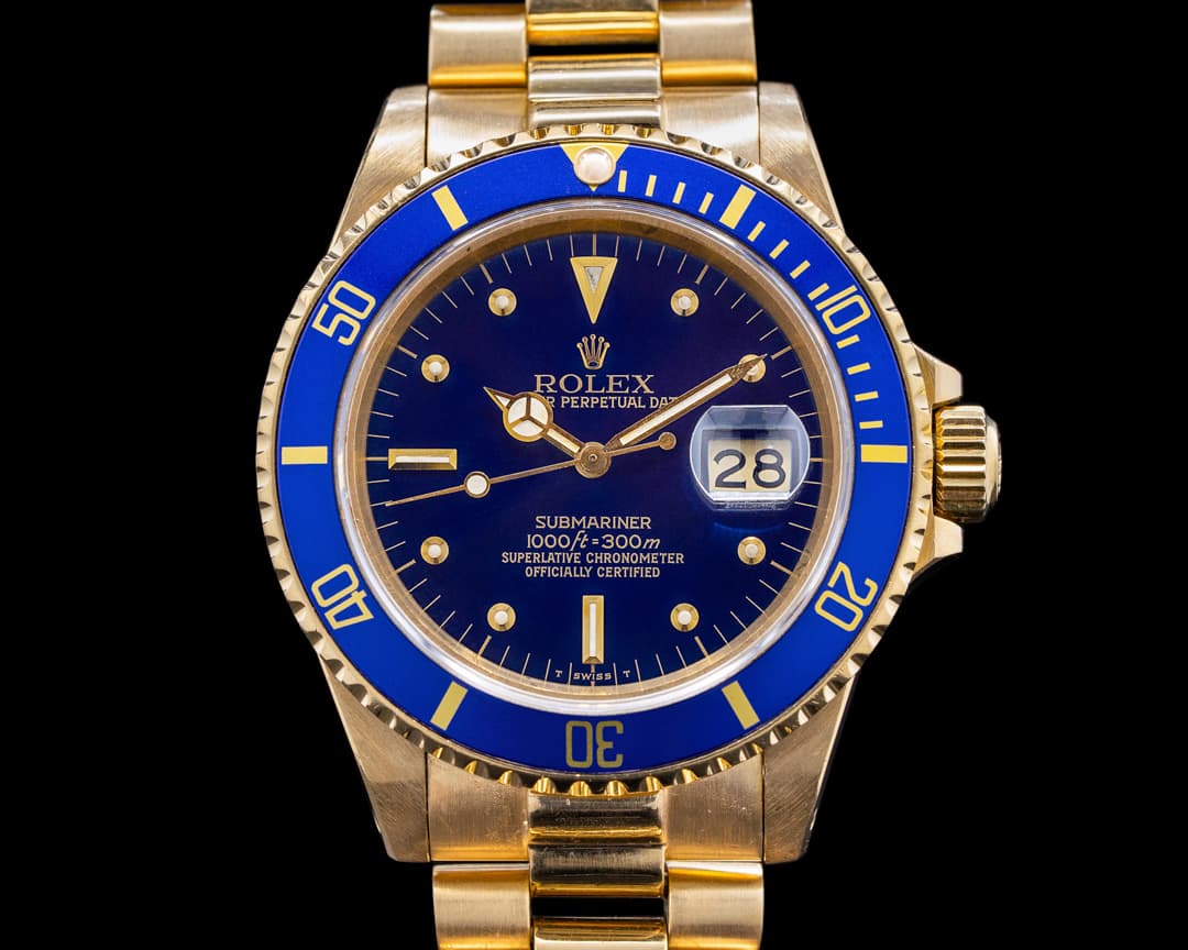 Rolex Vintage Submariner 16808 Blue Nipple Dial 18K NICE c. 1980