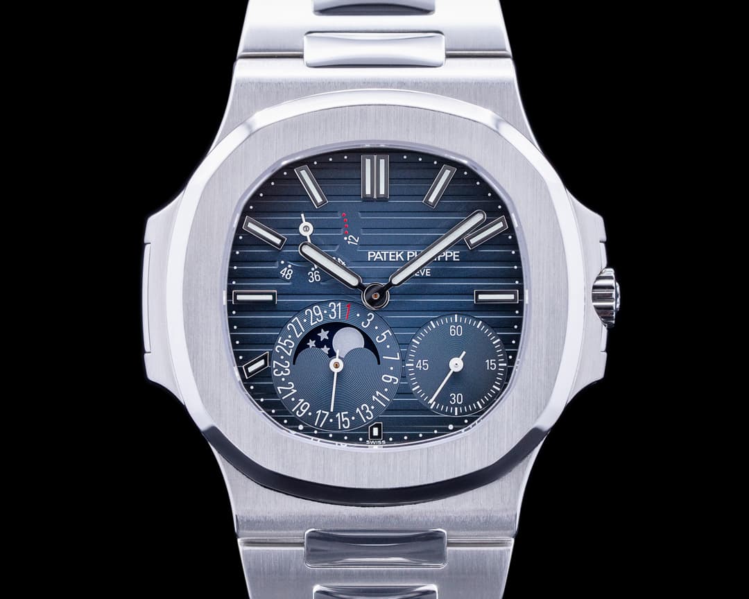 Patek Philippe Jumbo Nautilus 5712 Moonphase Power Reserve SS FULL SET